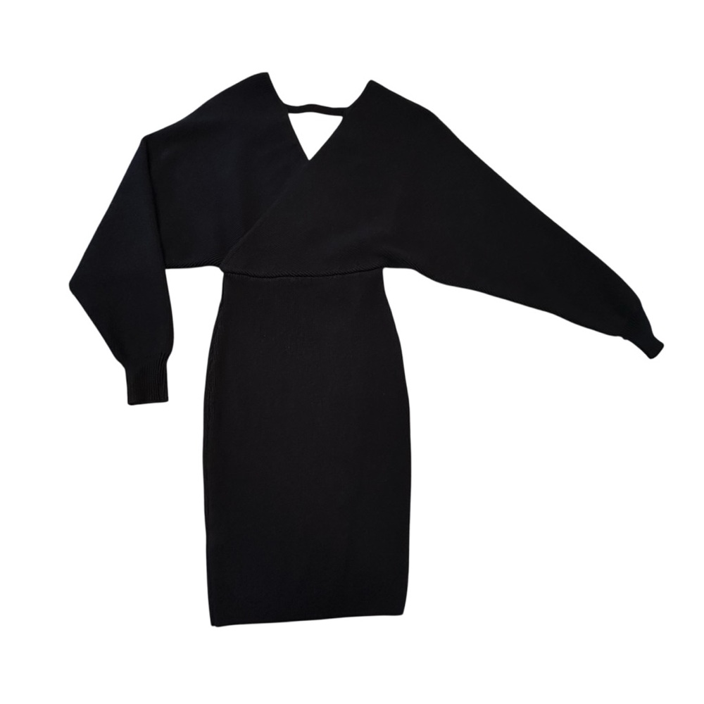 Forever 21 Black Long Sleeve Wrap Dress - Picture 6 of 7